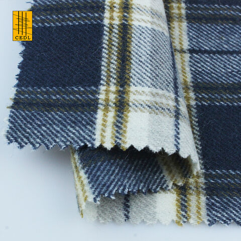 Buy Wholesale China Fashionable Hot Selling Wool Cotton Polyester Brushed  Yarn Dyed Twill Plaid Fabric For Clothes Or Home Textile Wool Fabric & Wool  Fabric at USD 2