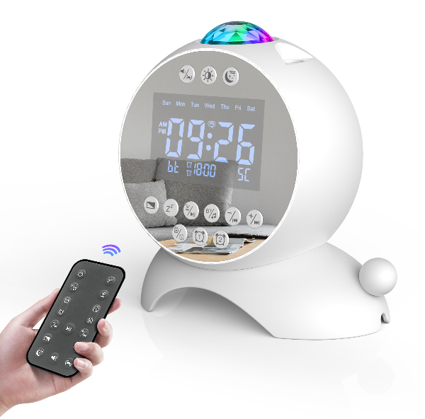 Reloj Despertador Digital Proyector Estrellas Musical Alarma