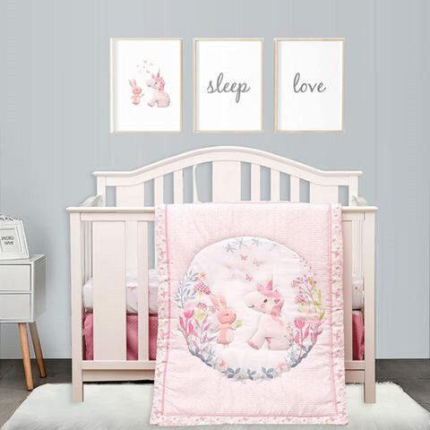 Set Para Cuna Recien Nacido Juego De Cama HERMOSOS Para Bebe Elefante  Rosado