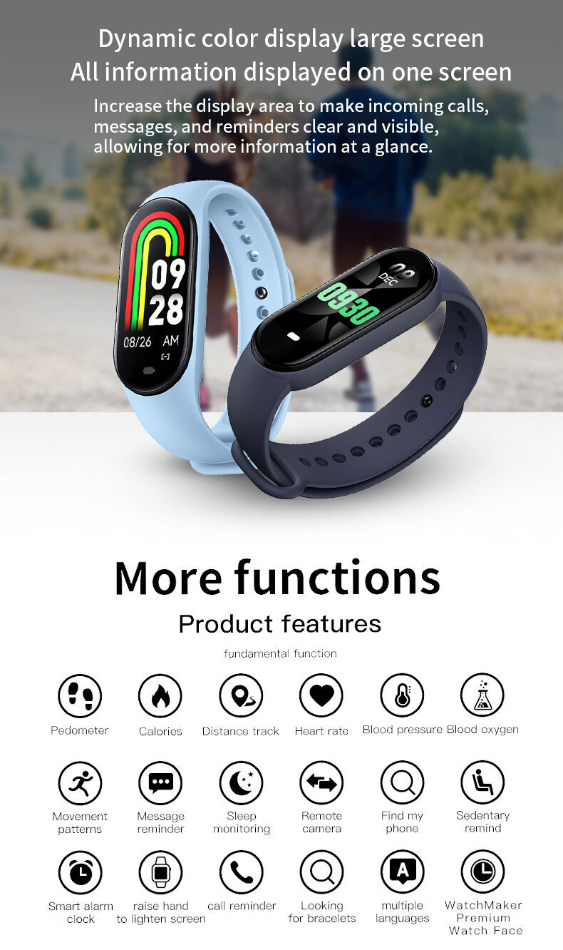 Hot Selling Smart Band M6 M7 M8 Health Fitness Tracker Smart