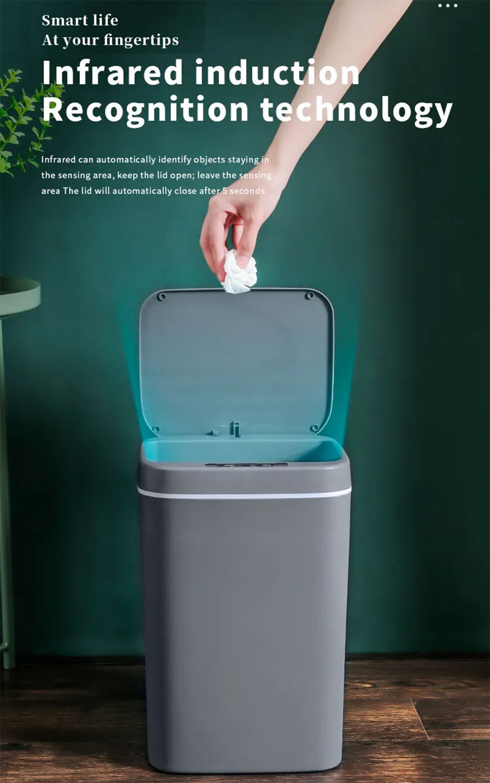 Buy Wholesale China Smart Induction Trash Can Automatic Dustbin Bucket