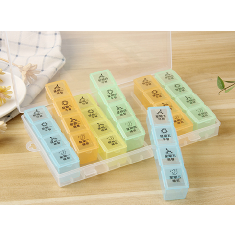 Buy Wholesale China 7days Pill Box Portable Plastic Pill Box Medicine  Storage Vetamin Case Weekly Pill Box Organizer & 7days Pill Box at USD 1.09