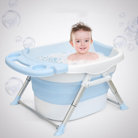 Buy Wholesale China Hot Sale Pink Blue Bebe Foldable Tub, Plastic Portable Baby  Freestanding Folding Bathtub & Baby Bathtubs at USD 21