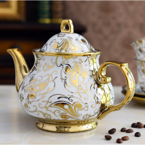 1000/1500ml Stainless Steel Royal Teapot Golden Silver Tea Pot