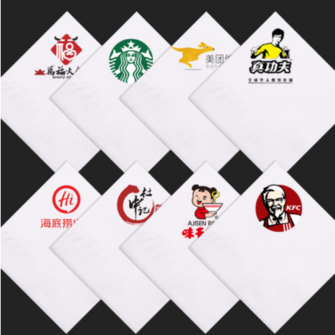 restaurant paper napkins customized logo and