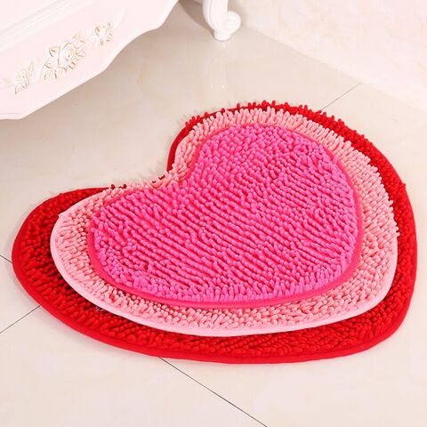 Buy Wholesale China Heart Shape Microfiber Chenille Door Mat With