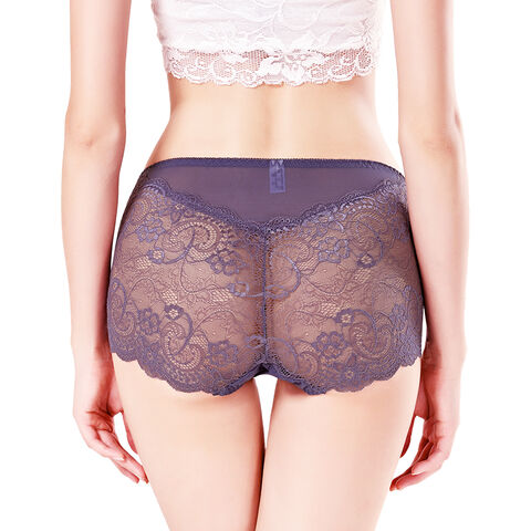 women's Panties large sizes with High Waist Sexy Lace Transparent