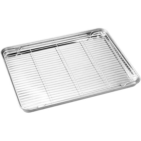 Stainless Steel Baking Tray Cooling Rack Set Grid Baking Tray Wire