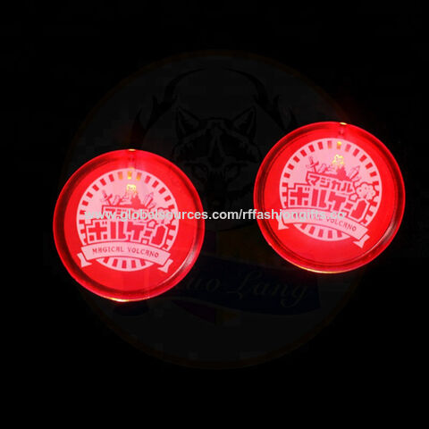 Insignia LED Intermitente para Ropa, Insignia Redonda Personalizada de Plástico con LED Intermitente