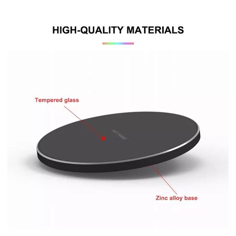Mini Cargador Inalámbrico Qi, Base de Carga Inalámbrica Qi C8 Redonda de Alta Potencia