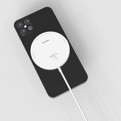 Cargador Inalámbrico Magnético Magsafe Portátil Rápido Qi 15W con Soporte de Anillo para iPhone 12