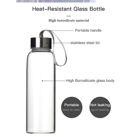 550ml Simple Design Drinking Water Bottle with Strap - China Water Bottle  and Medium Borosilicate Glass price