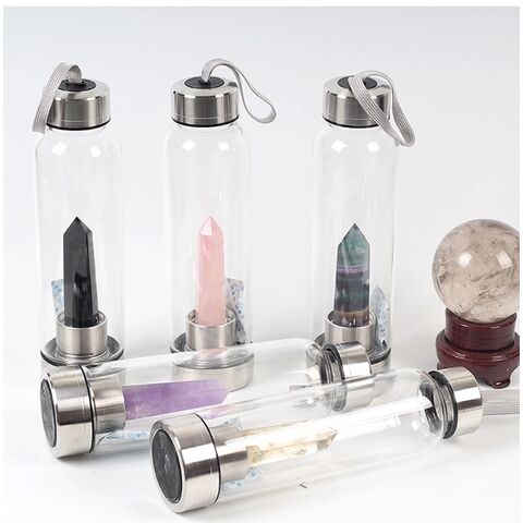 Glass water bottles with Gems Stones