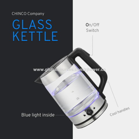 0.8L Portable Led Blue Light Glass Tea Maker OEM Household