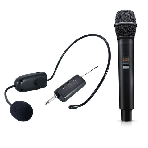 Sans fil Microphone sans Bluetooth, VHF Sans Fil Double de Poche avec  Récepteur, pour le Karaoké, Amplificateur de Voix, chant Machine, Partie À  La