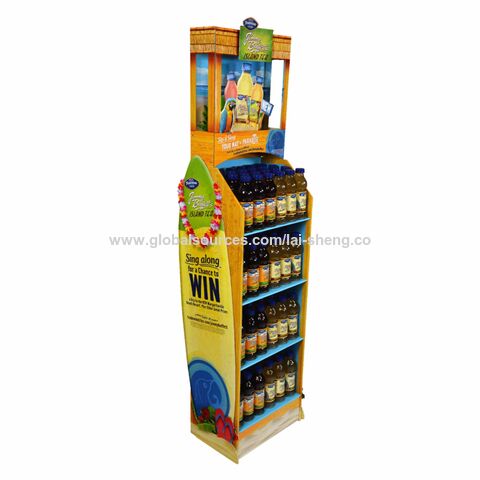 Custom Metal Floor Rotating Display Stand Beverage Bottle Juice Promotion Display  Rack - China Display Rack and Metal Display Stand price