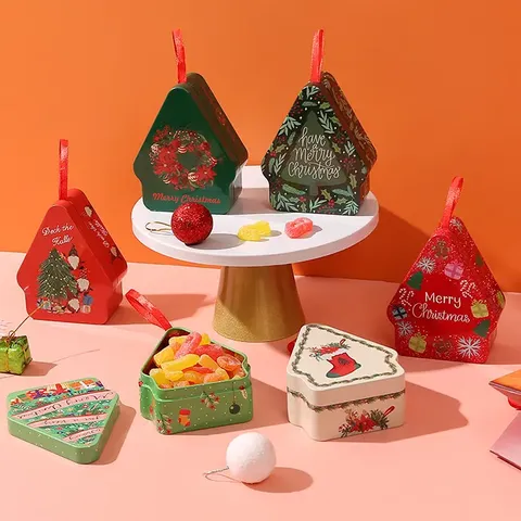 Decorative Christmas Metal Gift Box Candy Tins