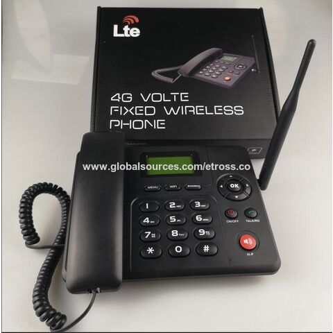 Téléphone sans fil fixe de haute qualité 4g Support téléphonique de bureau  Gsm 850 / 900 / 1800 / 1900mhz Carte SIM Téléphone sans fil avec antenne  Radio Horloge