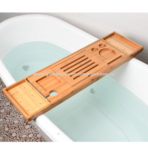 Buy Wholesale China Wholesale Factory Price Cheap Eco-friendly Bamboo Bathtub  Tray, Expandable Bathtub Caddy Tray For Bathroom & Bamboo Bathroom Sheves  at USD 7.85