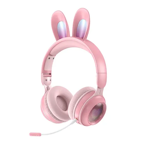 Bluetooth sans Fil Casque d'oreille Chat Pliable Casque sans Fille Oreilles  Bluetooth pour Enfants Son Stéréo Casque Audio Enfant Mignon Oreilles de  Chat avec Microphone LED Light (Rose)