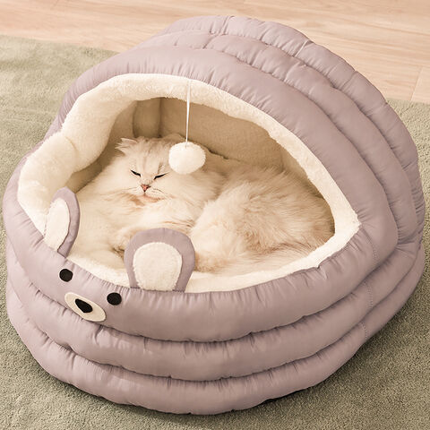 TSLBW Lit pour chat - Lit pour animal domestique - Maison douce et  confortable - Lit chaud pour chat et chiot