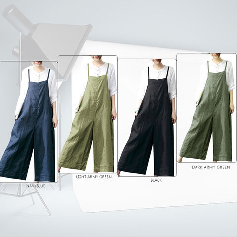 Womens Cotton Linen Shorts Rompers Open Back Elastic Halter Overalls Short  Jumpsuit Casual Bib Pants with Pockets 