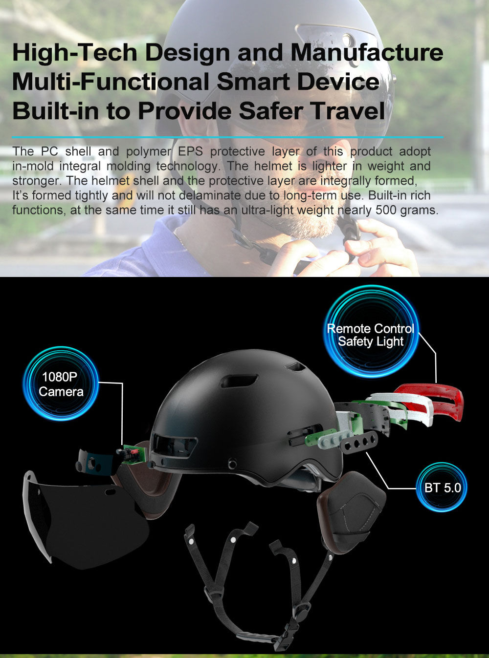 2023 New Freedconn Smart Bluetooth Helmet Built In System Support 3 Riders Talking
