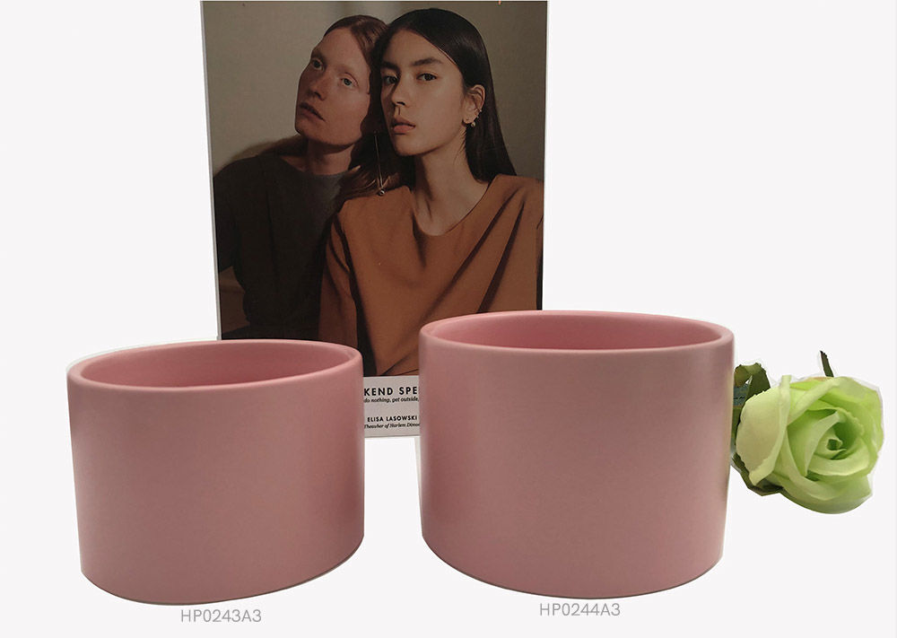 Custom 8oz Colourful Ceramic Candle Jars High Quality Empty Candle Jar Cylindrical Ceramic