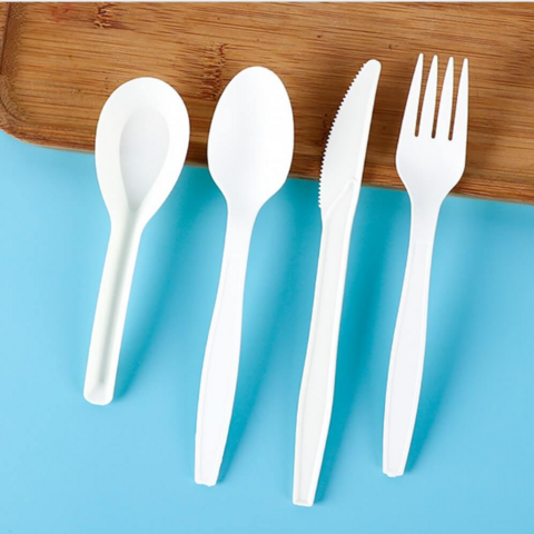  100% Compostable Forks Spoons Knives Cutlery Combo