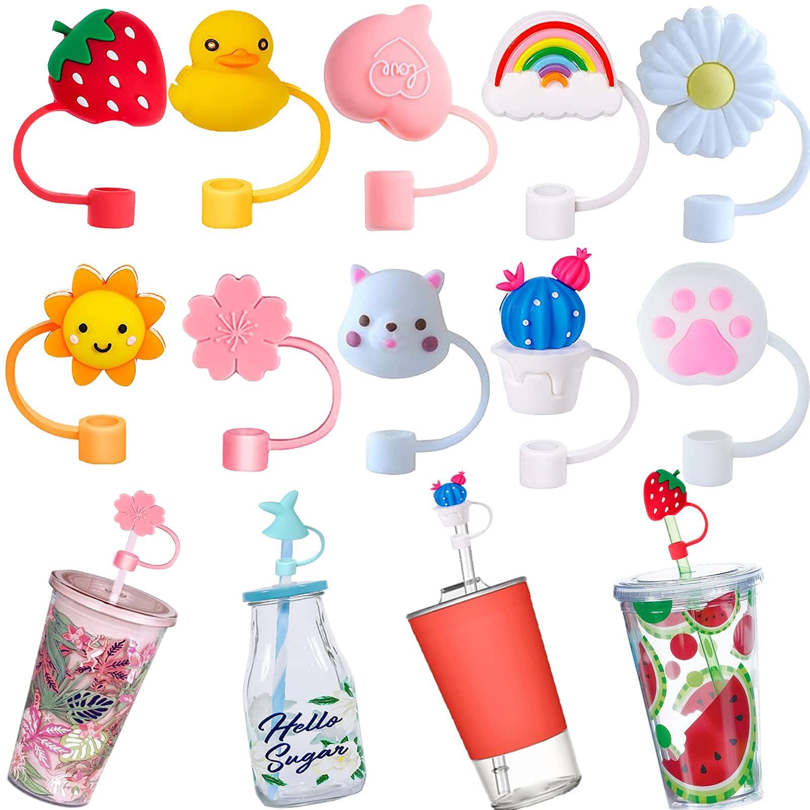 Bpa-free Soft Silicone Straw Covers For Stanley Tumblers - Cartoon