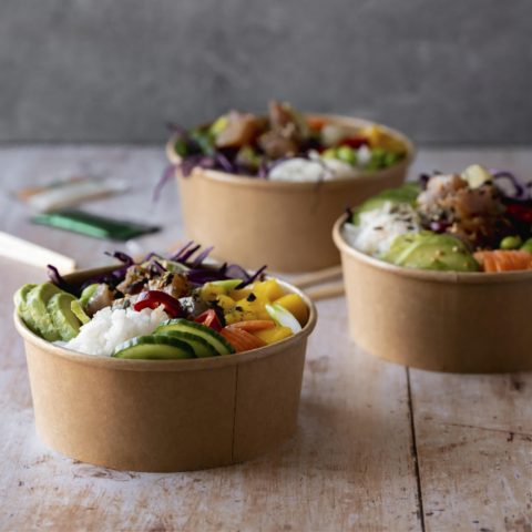 12oz 400ml Single Pe Coating Kraft Paper Salad Bowl With Lid , Eco Friendly