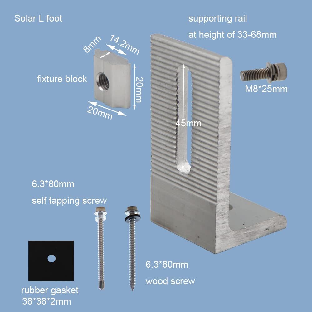 Solar Panel Mounting Braket Kit System For Sloped Pitched Tin Roof ...