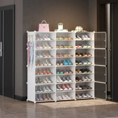 Buy Wholesale China 3 Column 8 Layers Simple Household Shoes Storage 8 Tier  3 Column Hot Selling 48 Pairs Shoe Rack Organizer & Shoe Cabinet at USD  17.55