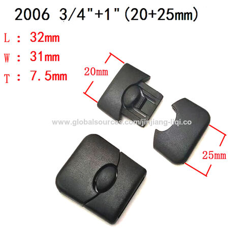 1 x 32mm Mousquetons Pivotants / Plastique / Noir / Solide