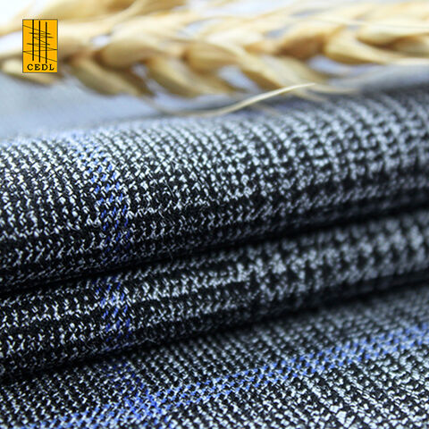 Tissu extensible en rayonne de polyester teint en fil de haute qualité populaire pour costumes, tissu mélangé de polyester