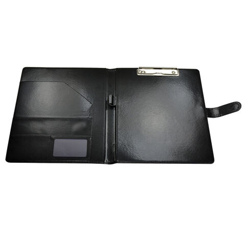 Signature Personalized Black Leather Business Card Case