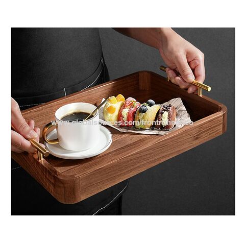 Bandeja De Madera Redonda Para Servir - Estilo Vintage Para Té, Frutas Y Más