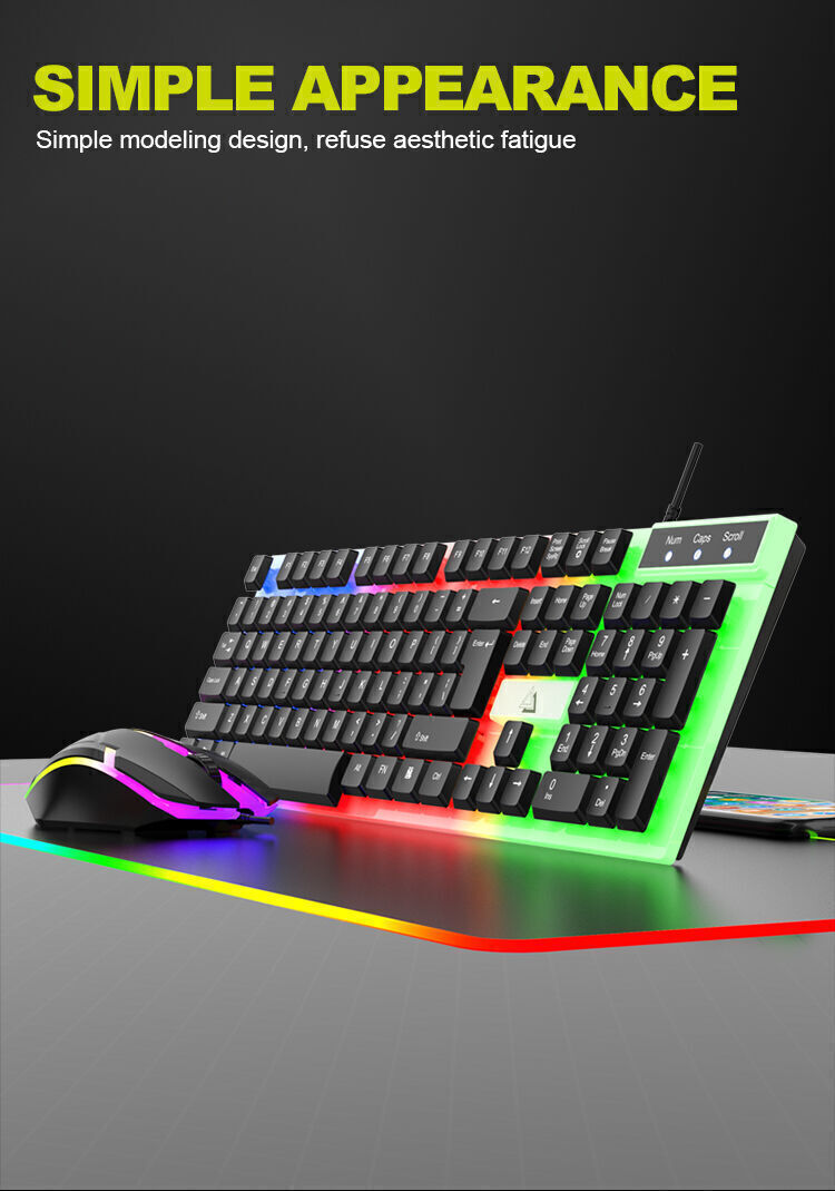 Factory Oem/ready-to-go Wired Gaming Keyboard And Mouse, Rainbow ...