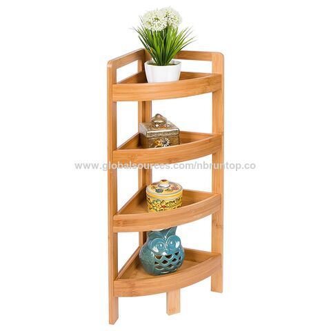 Buy Wholesale China 3-tier Bamboo Freestanding Floor Stand Corner