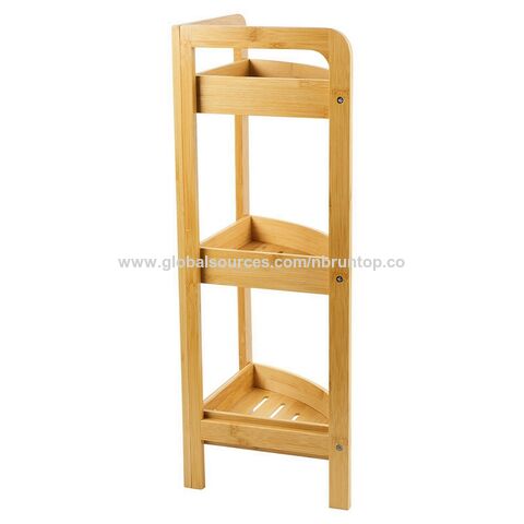 Buy Wholesale China 3/4 Tier Bamboo Corner Shelf Stand Rack