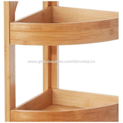 Buy Wholesale China 3/4 Tier Bamboo Corner Shelf Stand Rack