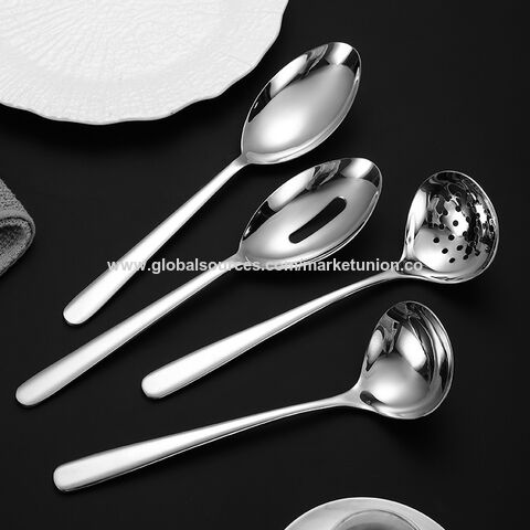 Ensemble de couverts en acier inoxydable 304, fourchette, cuillère et couteau de différentes tailles pour usage domestique et commercial. Qualité supérieure pour la restauration et l'hôtellerie.