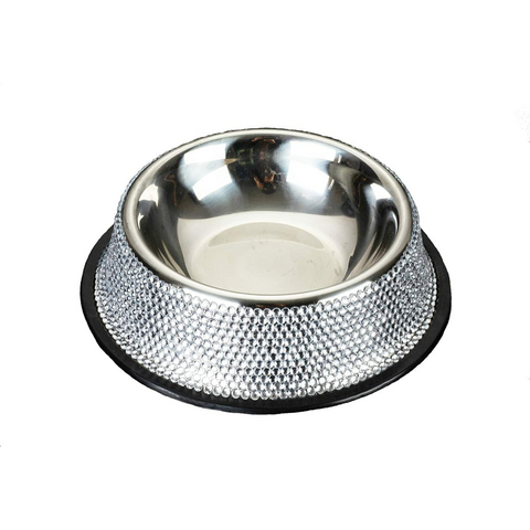 Durable Stainless Dog Food Bowl with Silicone Mat Anti-overflow