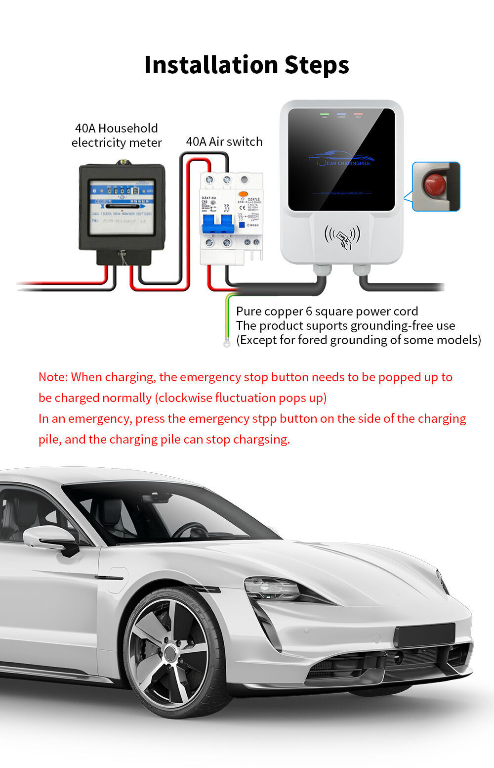 Single Phase Wallbox Type 2 32a Ev Car Charger Ev Charger Station