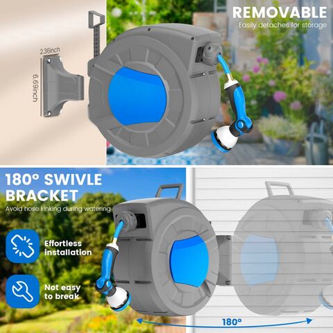 Buy Wholesale China Wall Mount Retractable Water Reel With Spray Nozzle  Mounted Auto Rewind Holder Storage & Wall Mount Retractable Water Reel at  USD 36.8