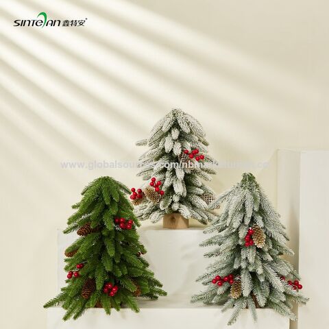 15.7 Tabletop Mini Christmas Tree Set, Ornaments Balls, Bells and Pine  Cones,Best DIY Christmas Decorations, Red