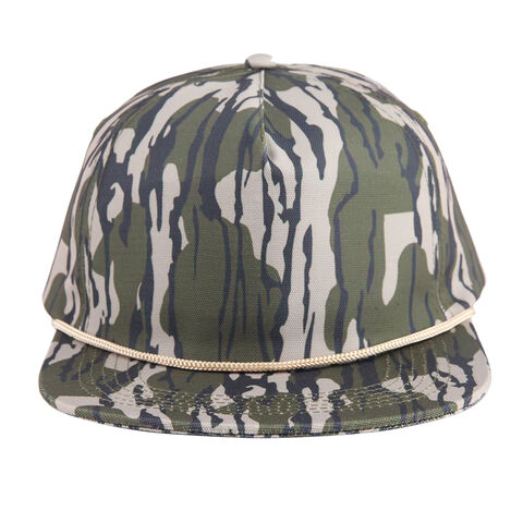 5 Panel Jagd Tarnkappe mit Kordel, Unstrukturierte Snapback Caps, Baumwoll Camo, Individuelle Mütze