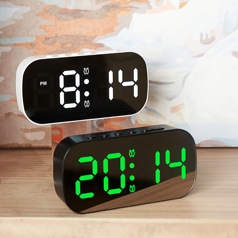 Reloj de madera LED digital - Alarma Snooze Brillo Temperatura