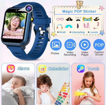 2023 Kids Smart Watch 16 Games Camera Video Call Music Calendar ...