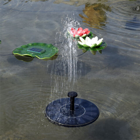 Pompe Solaire Pour Bain D'oiseaux Qumox 1.4 W - Fontaine Flottante Avec 6 Buses, Hauteur 50-70 Cm - Pour Jardin, étang